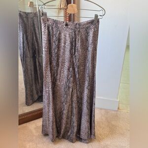 Anthropologie Snake Print Wide Leg Skirted Pants